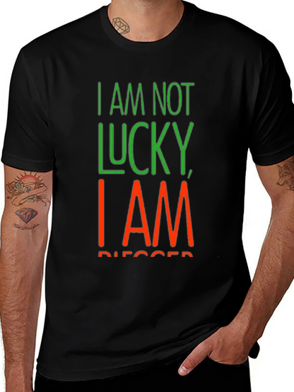 I Am Not Lucky I Am Blessed Black T-Shirt