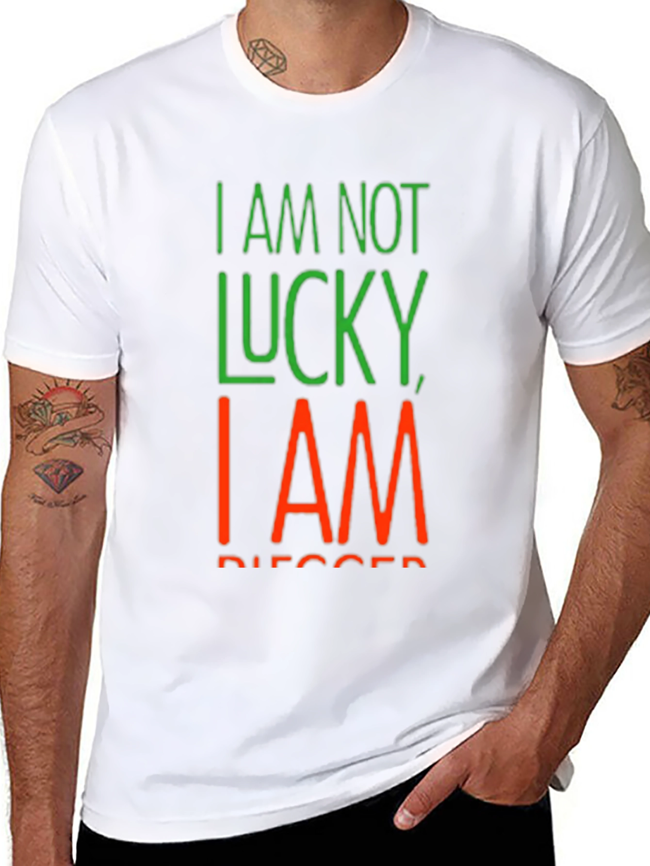 I Am Not Lucky I Am Blessed Black T-Shirt