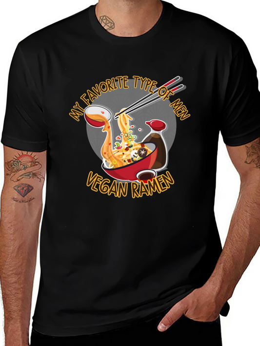 Vegan Ramen Graphic T-Shirt - My Favorite Type of Men