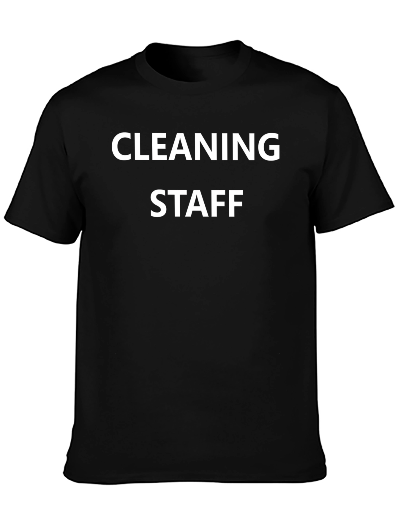 Cleaning Staff T-Shirt - Black Crew Neck