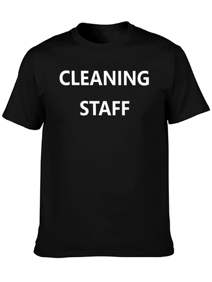 Cleaning Staff T-Shirt - Black Crew Neck