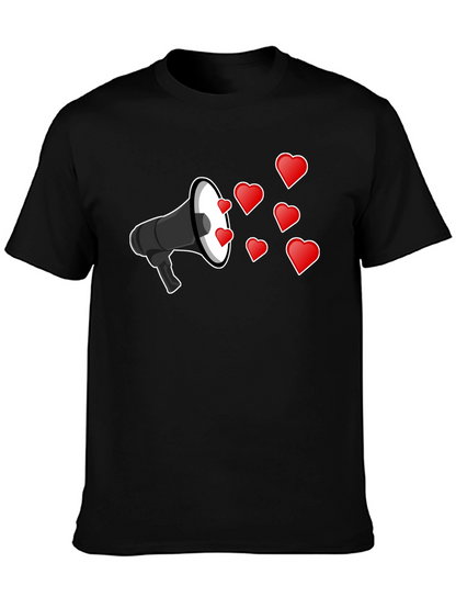Love Message T-Shirt - Heart Megaphone Design