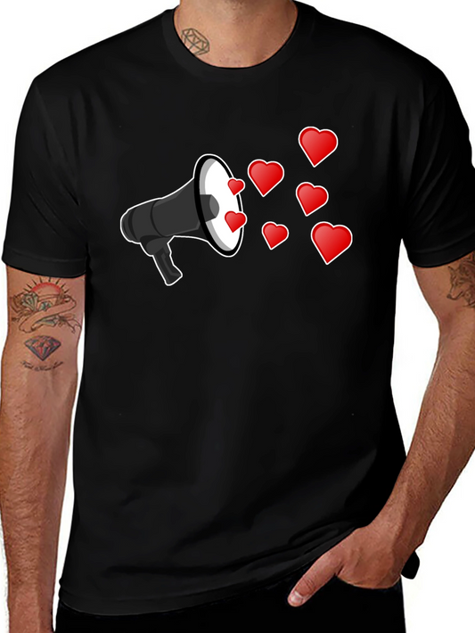 Love Message T-Shirt - Heart Megaphone Design