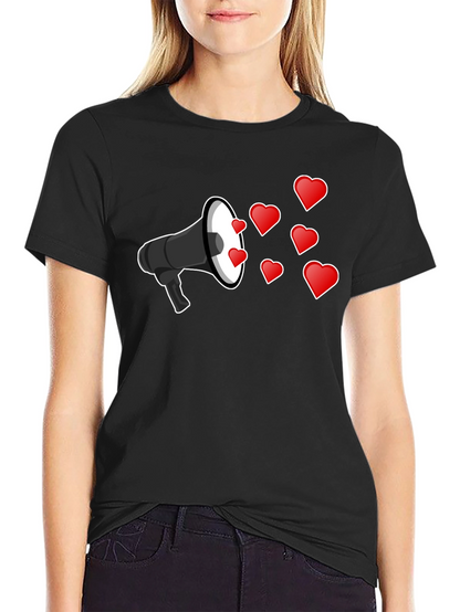 Love Message T-Shirt - Heart Megaphone Design