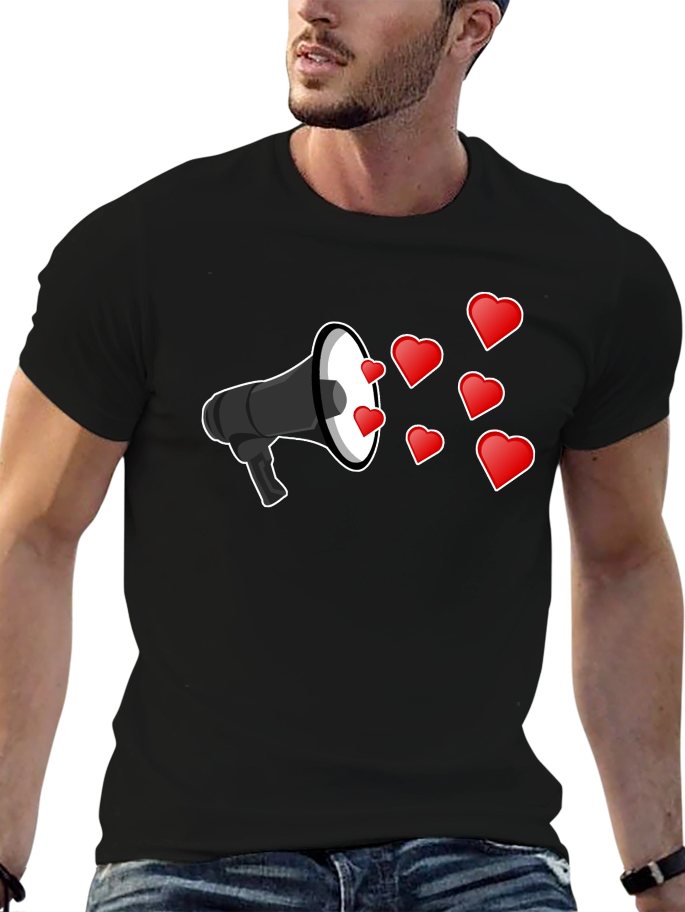 Love Message T-Shirt - Heart Megaphone Design