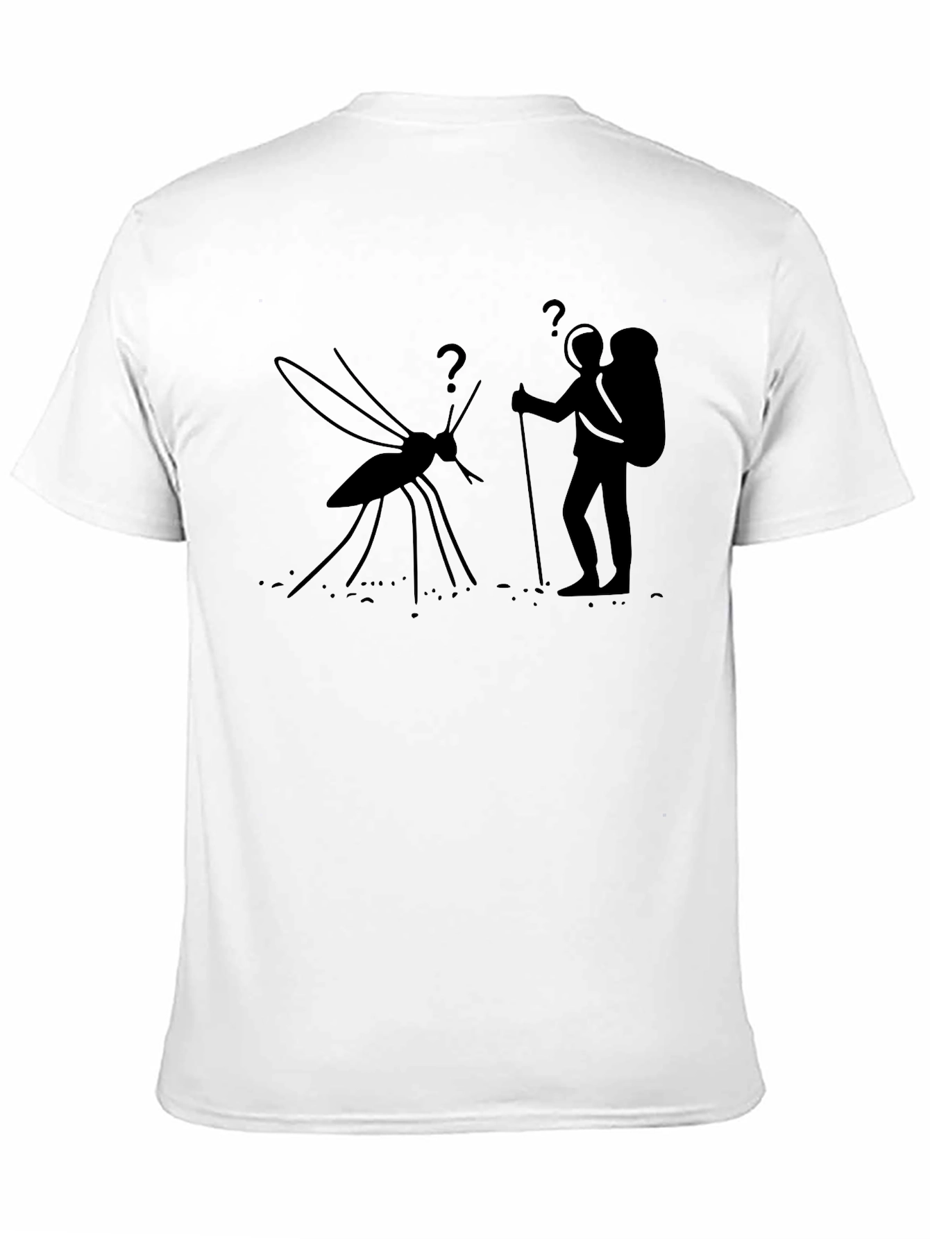 Hiking Mosquito Funny Black T-Shirt