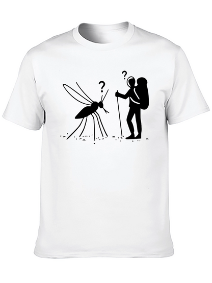 Hiking Mosquito Funny Black T-Shirt