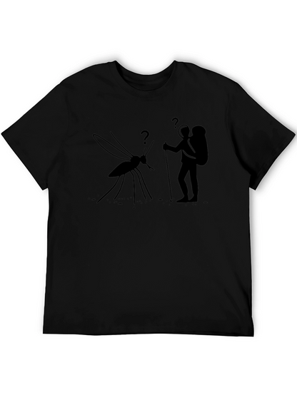 Hiking Mosquito Funny Black T-Shirt