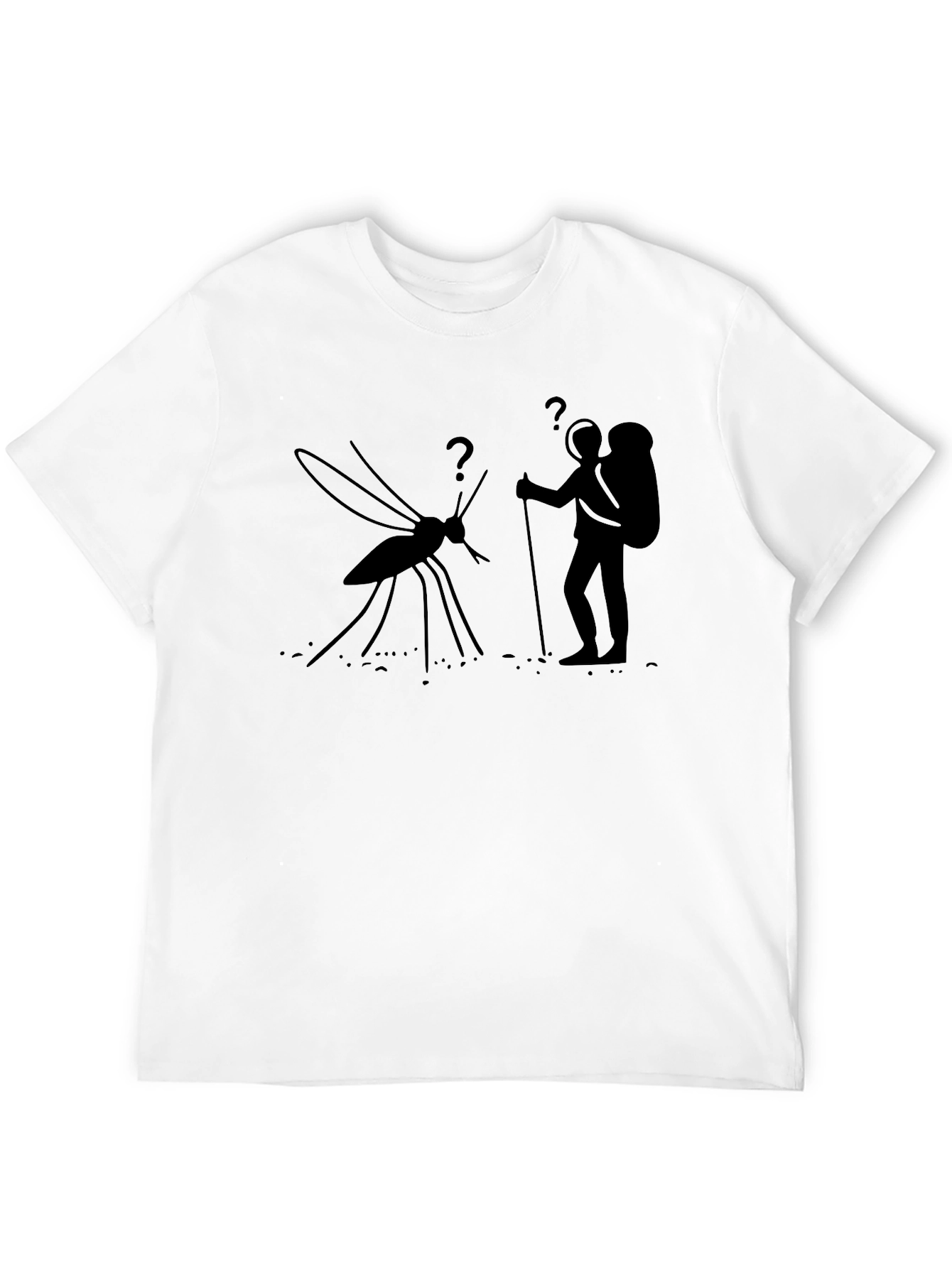 Hiking Mosquito Funny Black T-Shirt