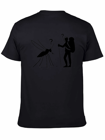 Hiking Mosquito Funny Black T-Shirt