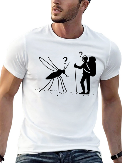 Hiking Mosquito Funny Black T-Shirt