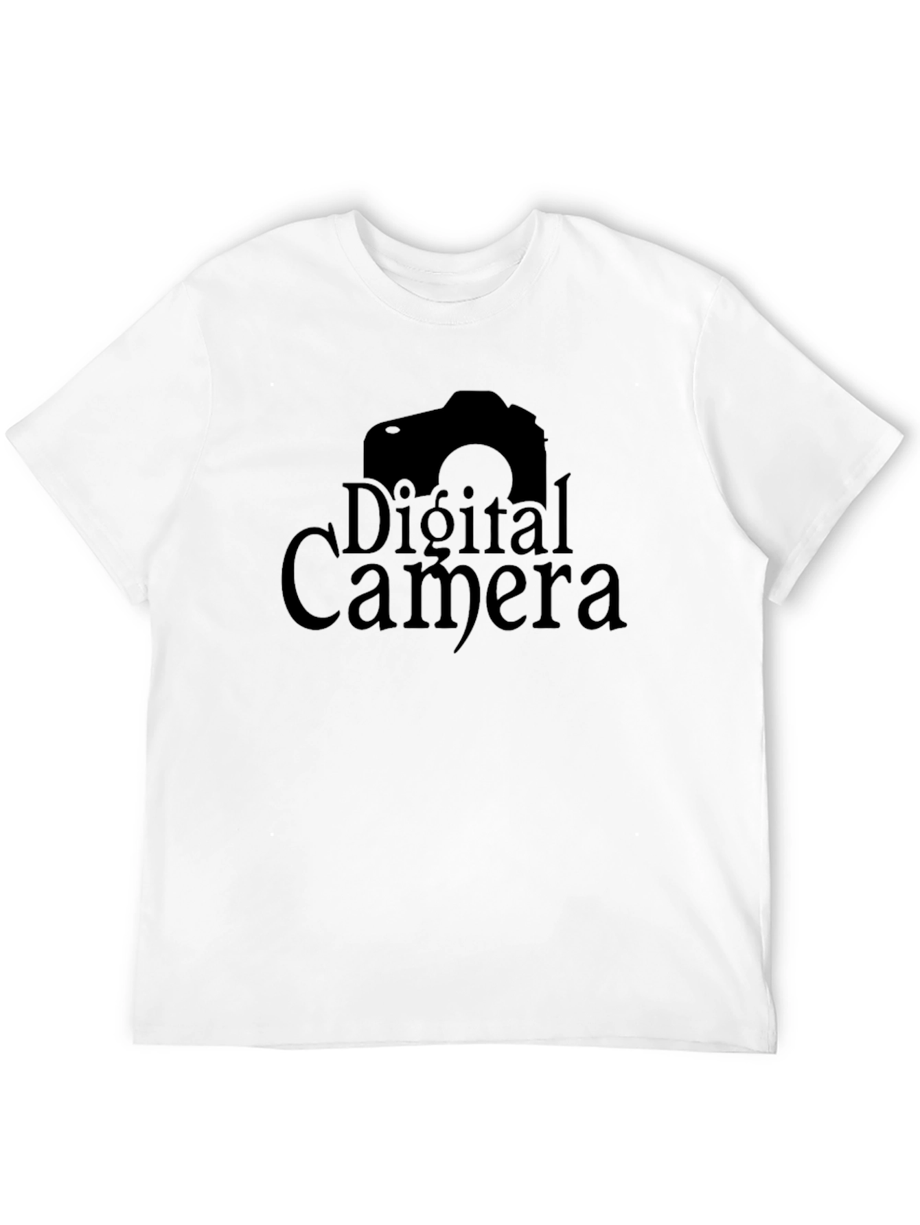 Digital Camera Graphic Print Crew Neck T-Shirt