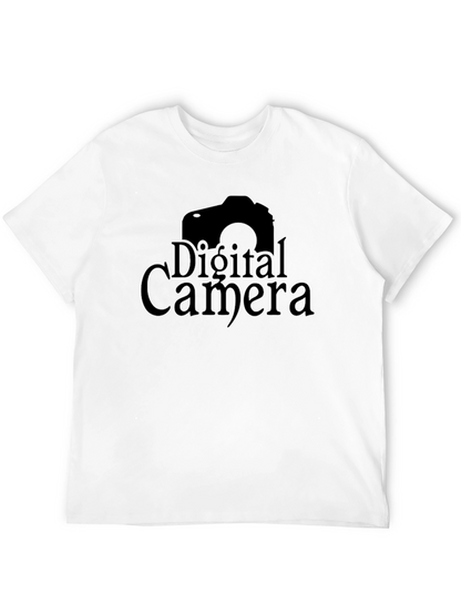 Digital Camera Graphic Print Crew Neck T-Shirt