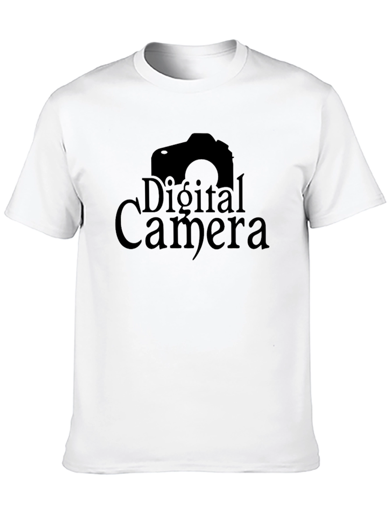 Digital Camera Graphic Print Crew Neck T-Shirt