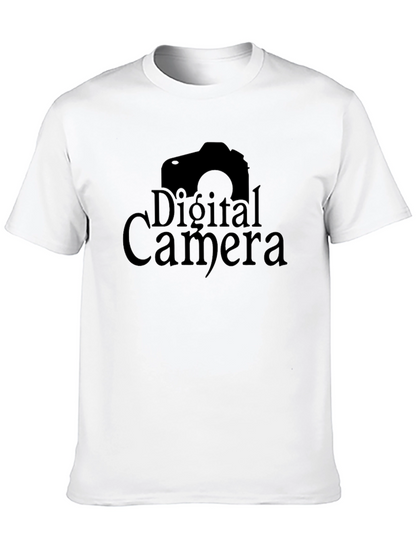 Digital Camera Graphic Print Crew Neck T-Shirt