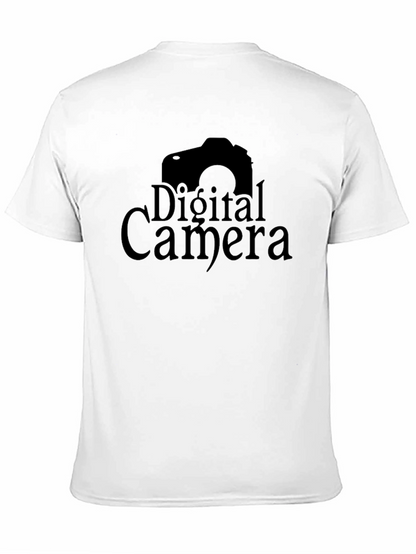 Digital Camera Graphic Print Crew Neck T-Shirt