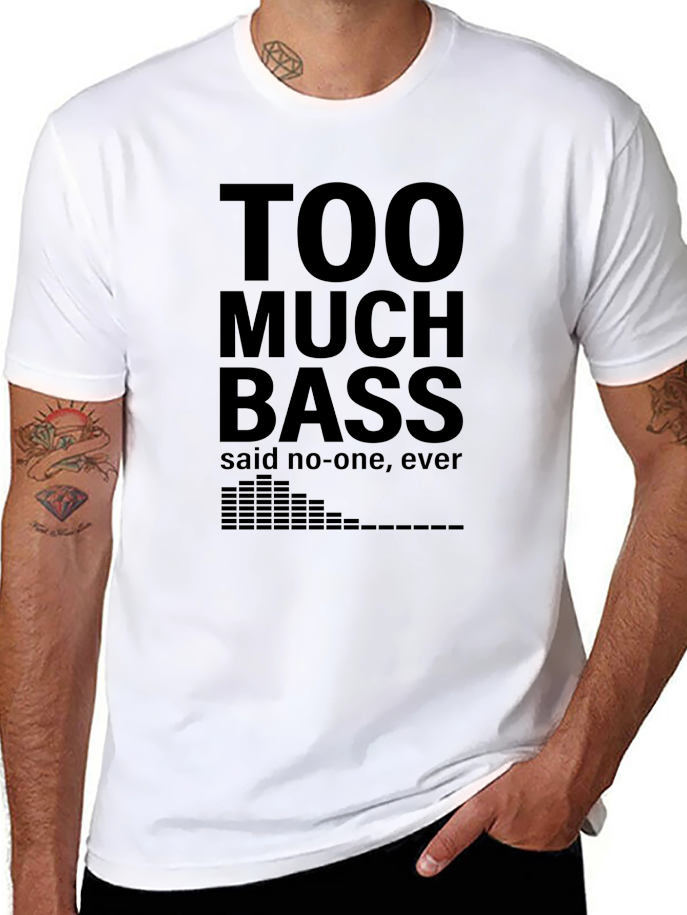Too Much Bass Funny Music T-Shirt