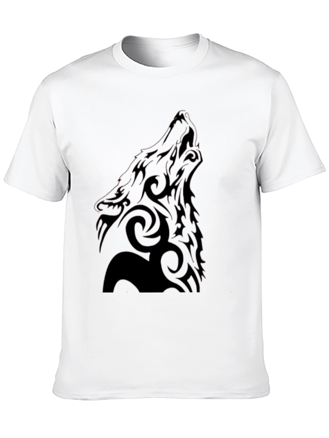 Tribal Wolf Graphic Black T-Shirt