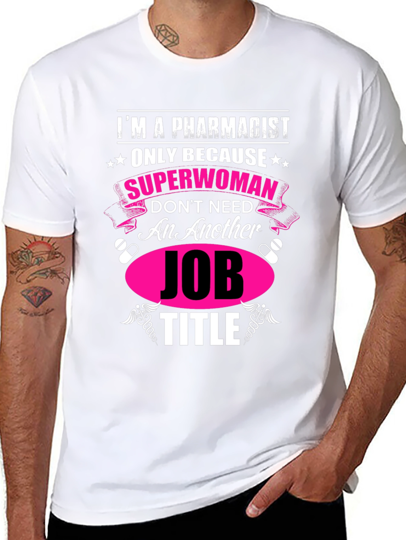 Pharmacist Superwoman Novelty Graphic Tee