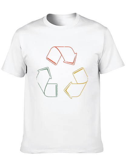 Retro Recycle Symbol Graphic Tee - Eco-Friendly Fashion