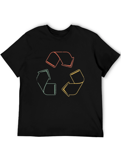 Retro Recycle Symbol Graphic Tee - Eco-Friendly Fashion