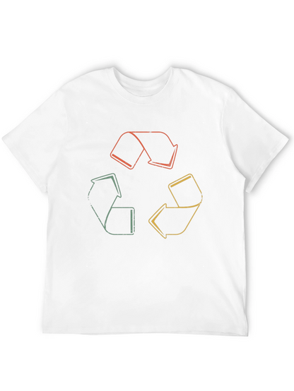 Retro Recycle Symbol Graphic Tee - Eco-Friendly Fashion