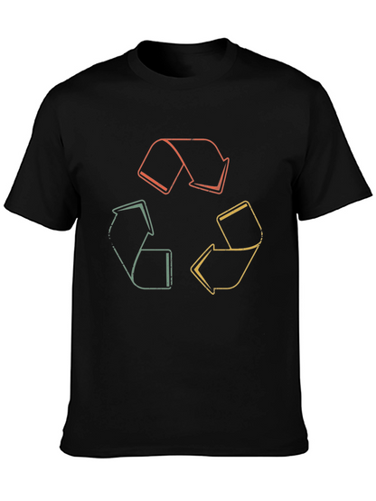 Retro Recycle Symbol Graphic Tee - Eco-Friendly Fashion