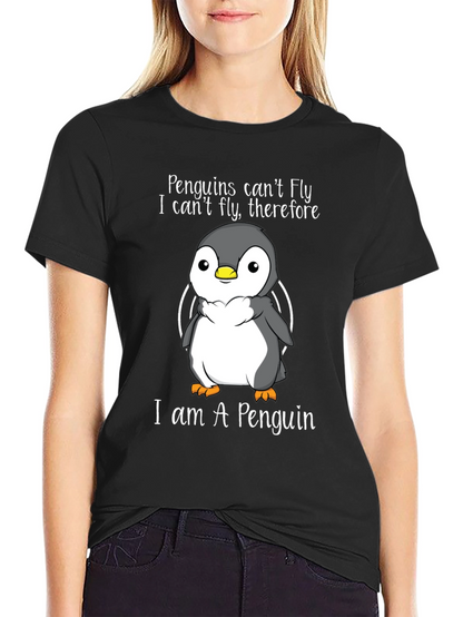 Penguin T-Shirt - Penguins Cant Fly Graphic Tee