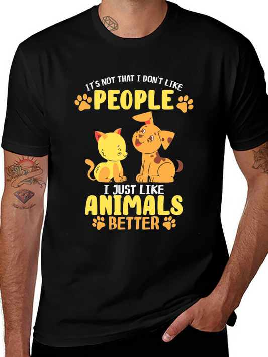 Animal Lovers Black T-Shirt: People vs. Pets