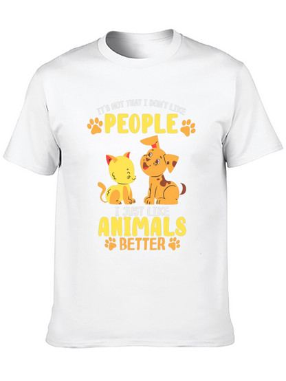 Animal Lovers Black T-Shirt: People vs. Pets