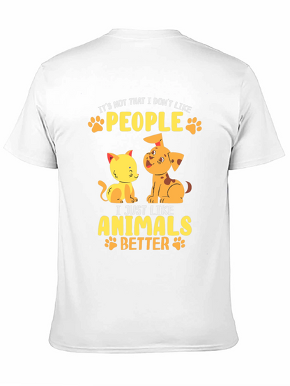Animal Lovers Black T-Shirt: People vs. Pets
