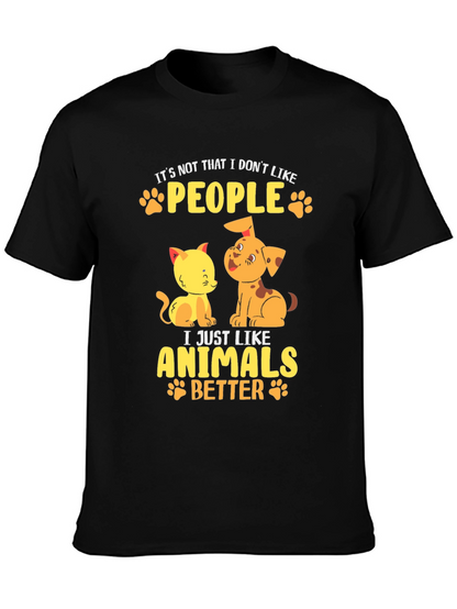 Animal Lovers Black T-Shirt: People vs. Pets