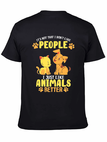 Animal Lovers Black T-Shirt: People vs. Pets