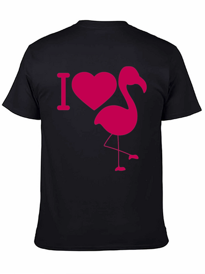 I Heart Flamingo Black T-Shirt