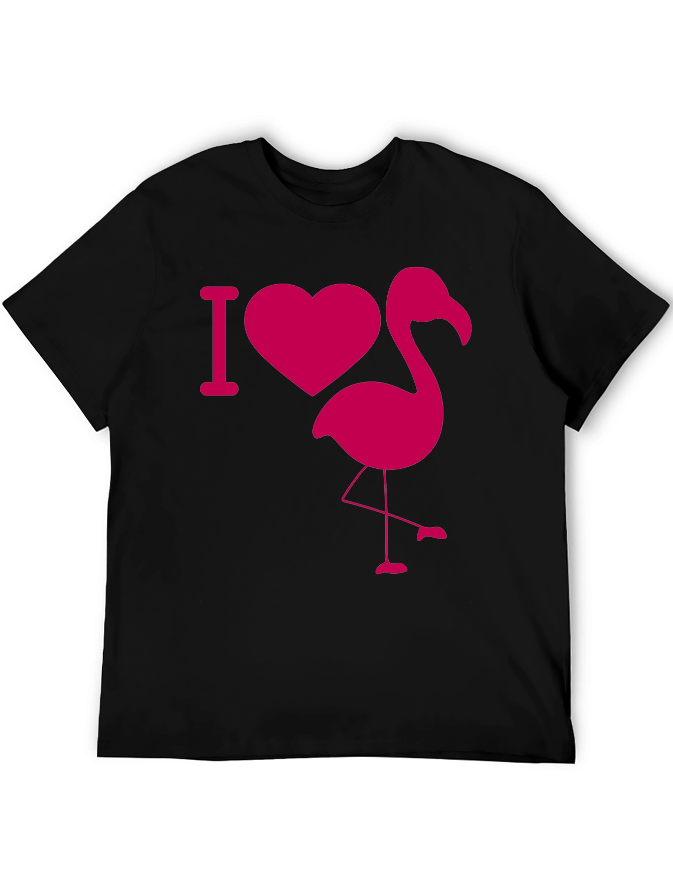 I Heart Flamingo Black T-Shirt