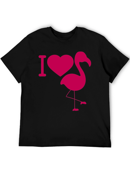 I Heart Flamingo Black T-Shirt