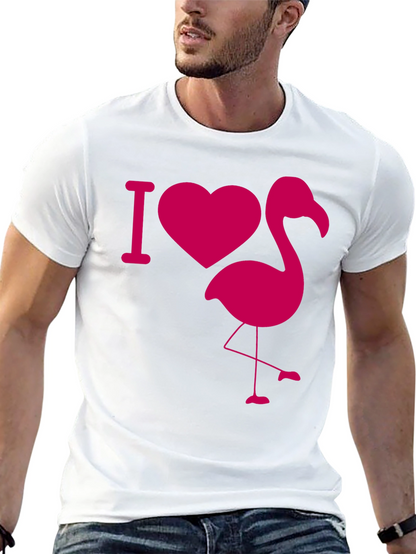 I Heart Flamingo Black T-Shirt