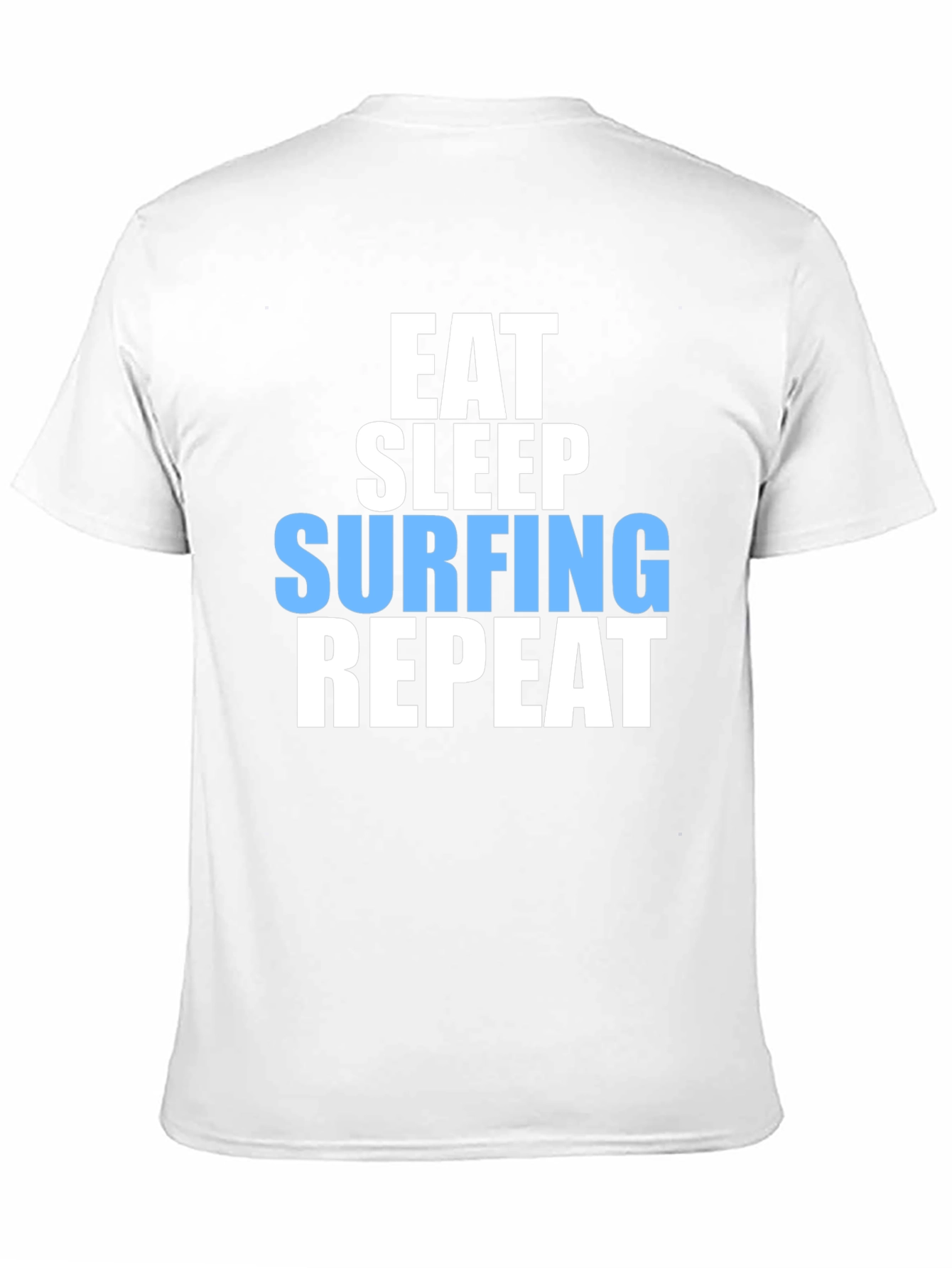 Eat Sleep Surfing Repeat Mens Black Graphic T-Shirt