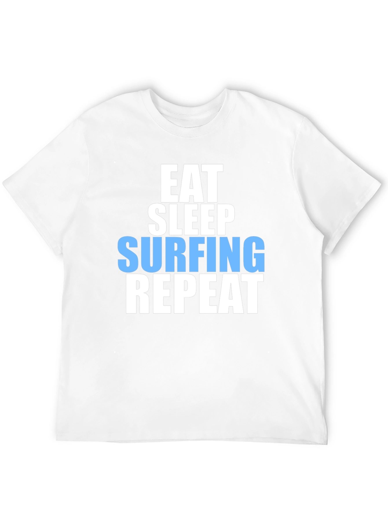 Eat Sleep Surfing Repeat Mens Black Graphic T-Shirt