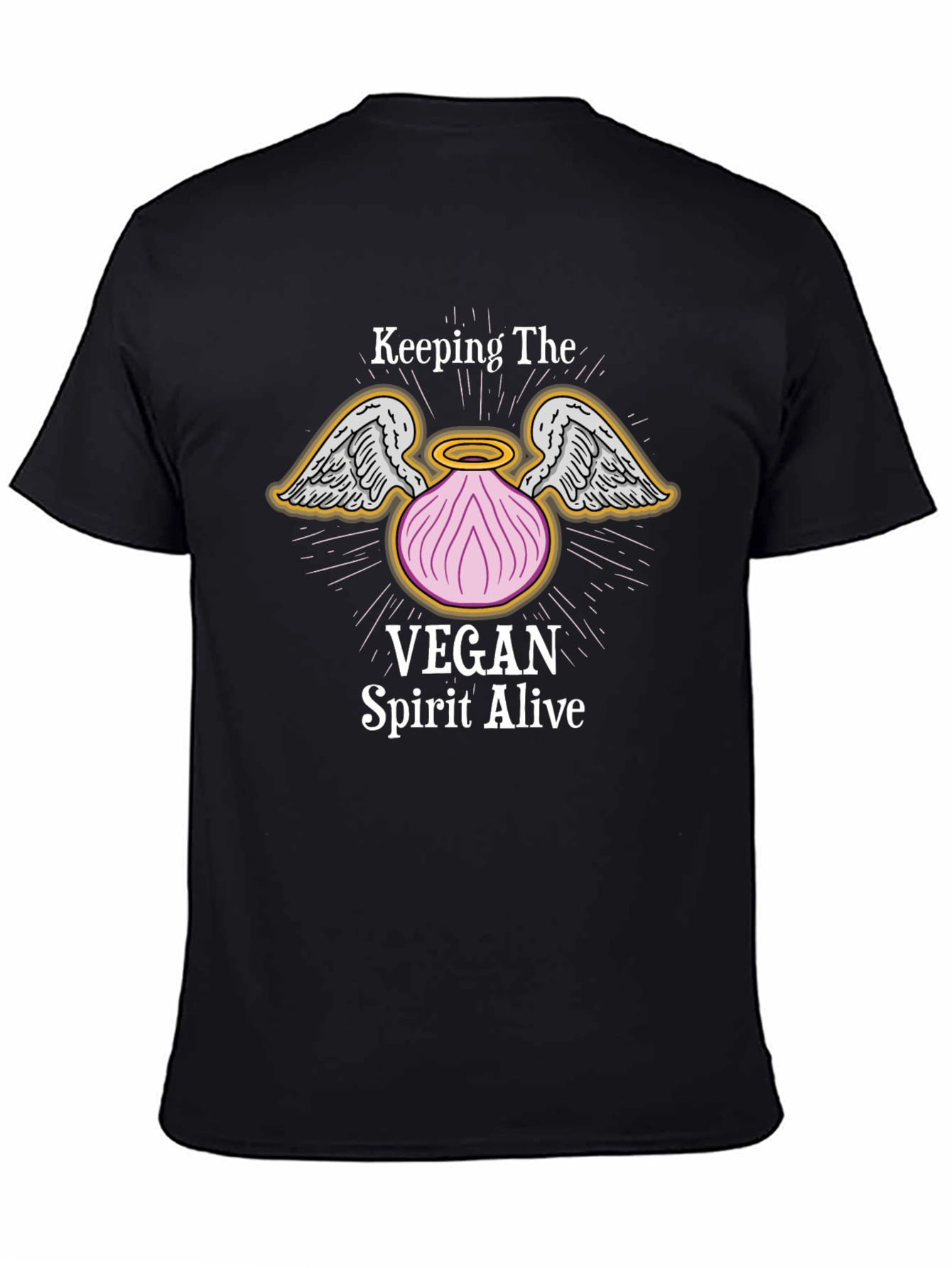 Vegan Spirit T-Shirt - Onion Angel Wings Design