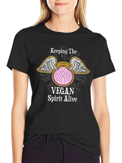 Vegan Spirit T-Shirt - Onion Angel Wings Design