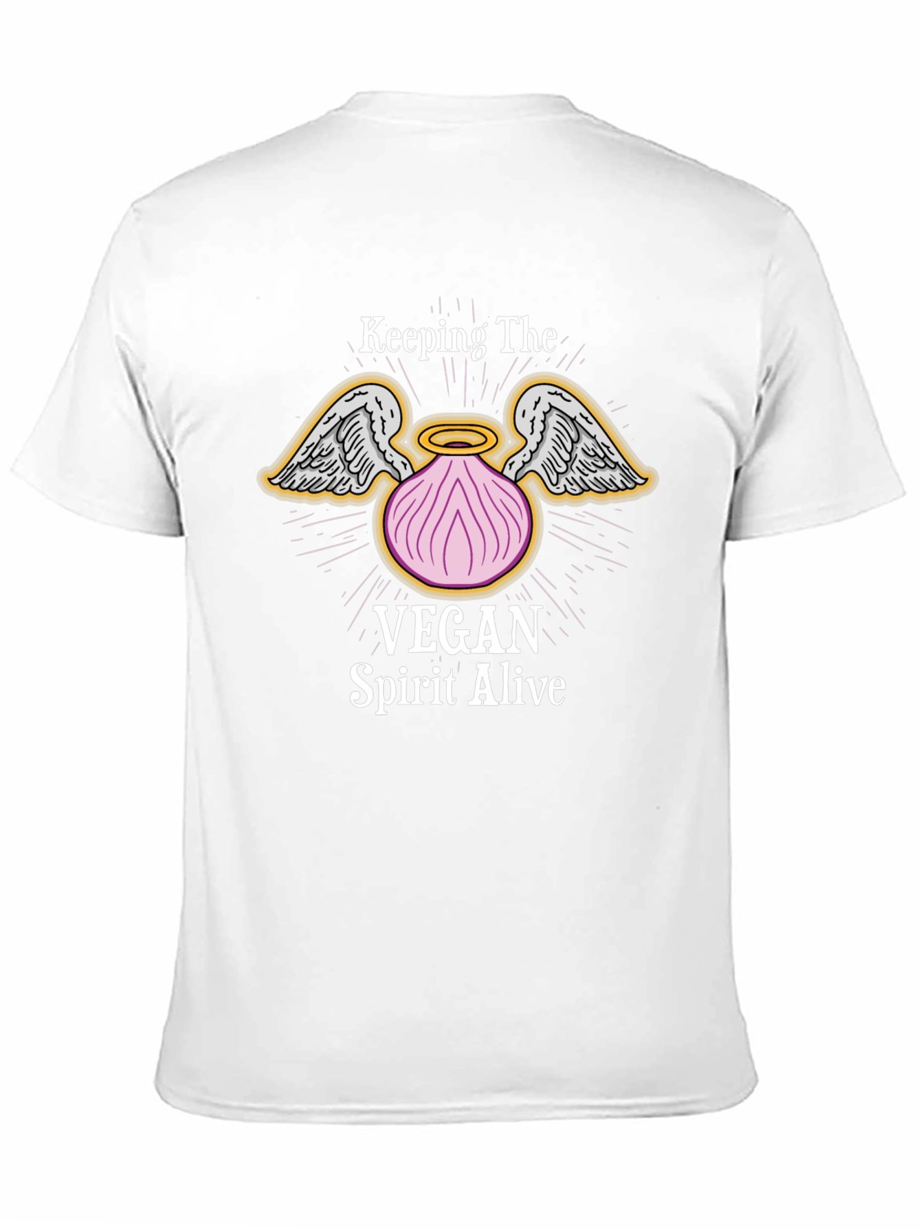 Vegan Spirit T-Shirt - Onion Angel Wings Design