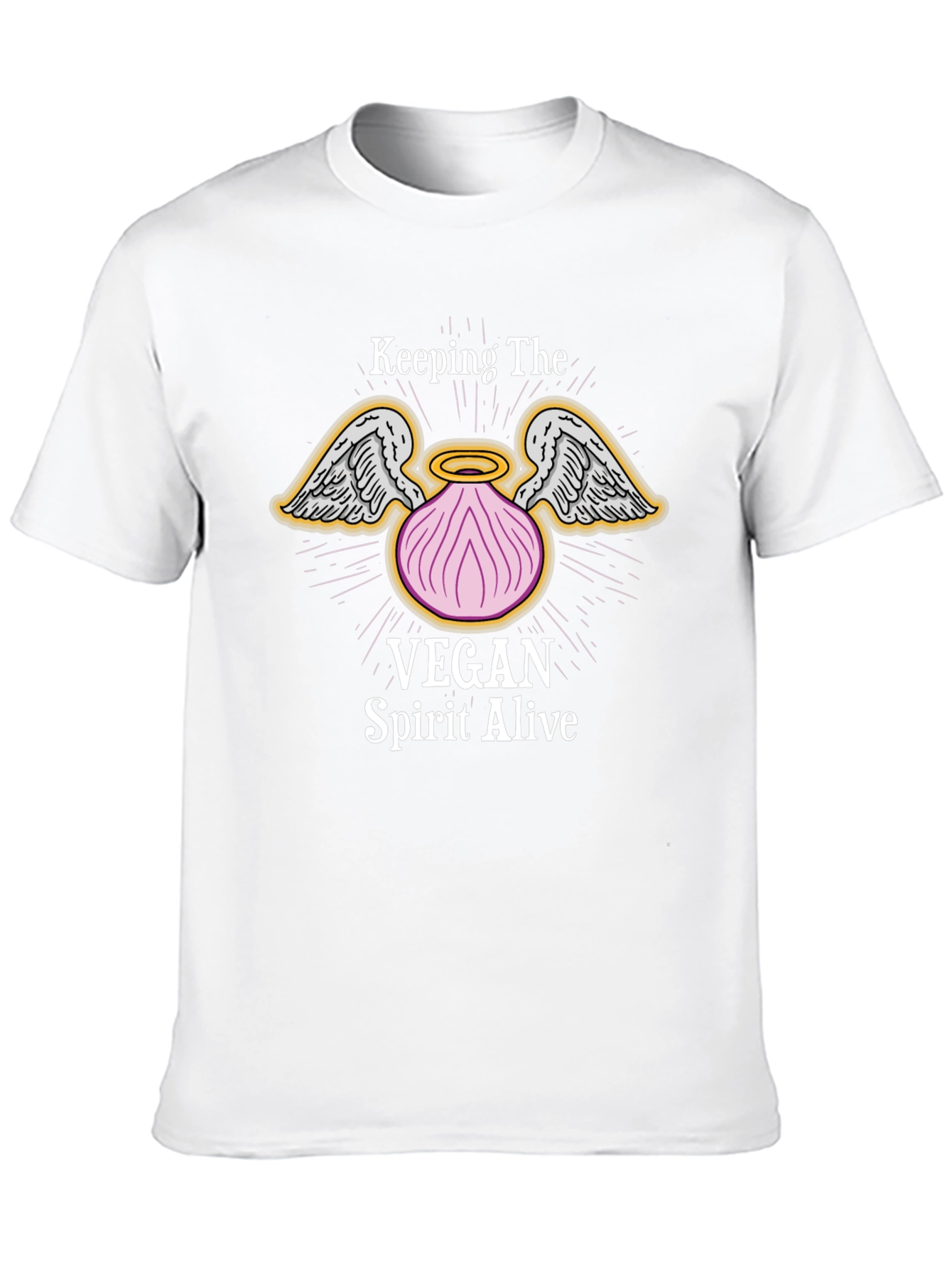 Vegan Spirit T-Shirt - Onion Angel Wings Design
