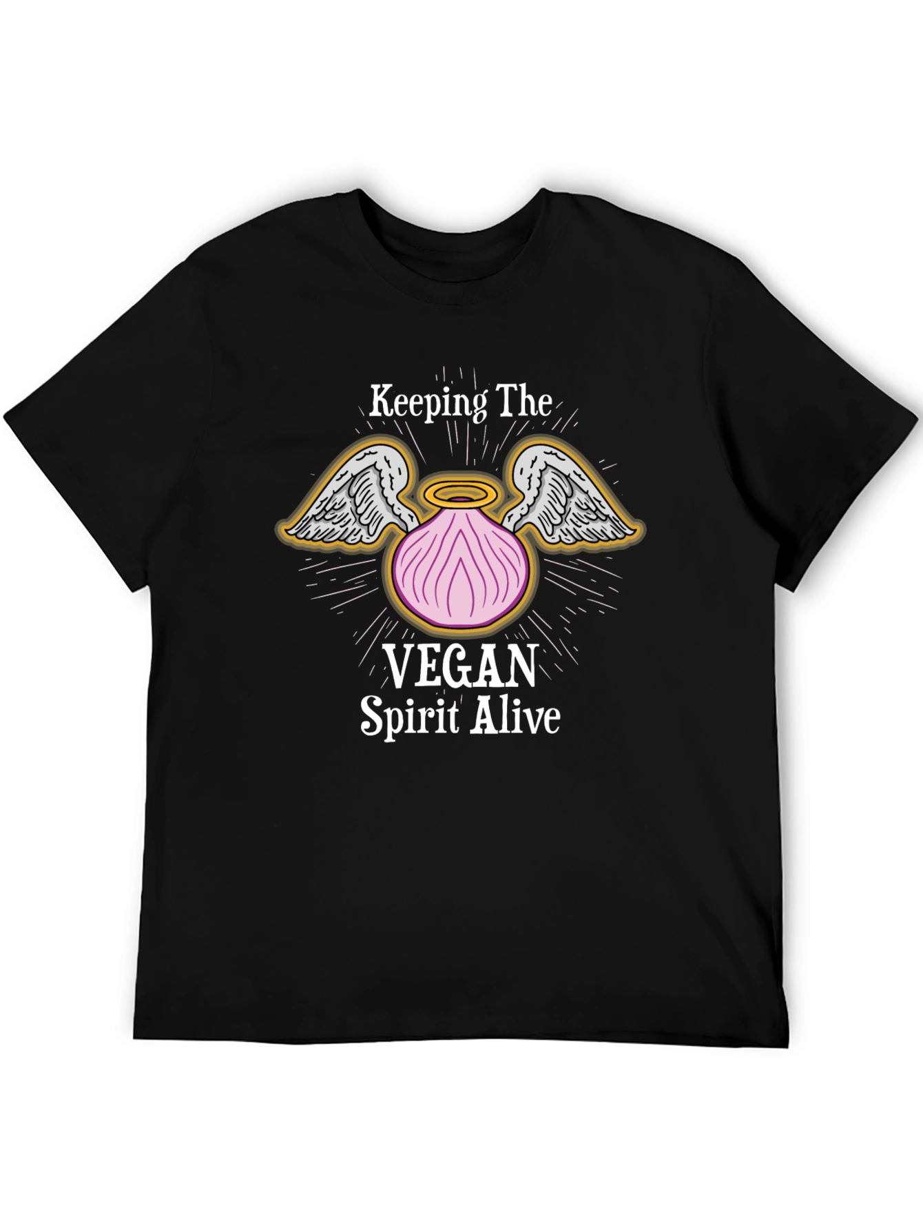 Vegan Spirit T-Shirt - Onion Angel Wings Design