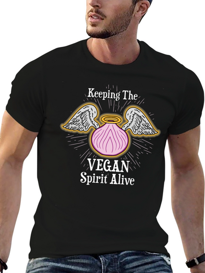 Vegan Spirit T-Shirt - Onion Angel Wings Design