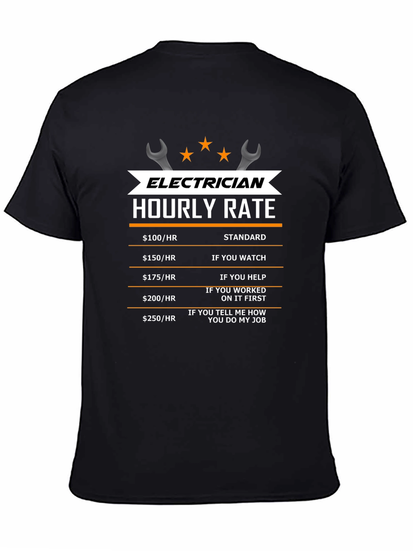 Electrician Hourly Rate T-Shirt - Funny Work Tee