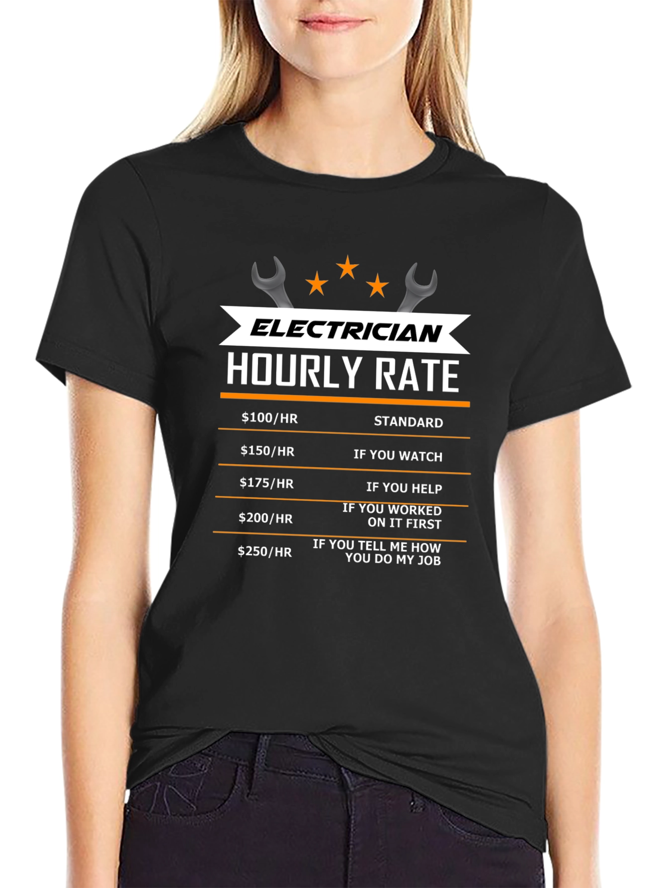 Electrician Hourly Rate T-Shirt - Funny Work Tee