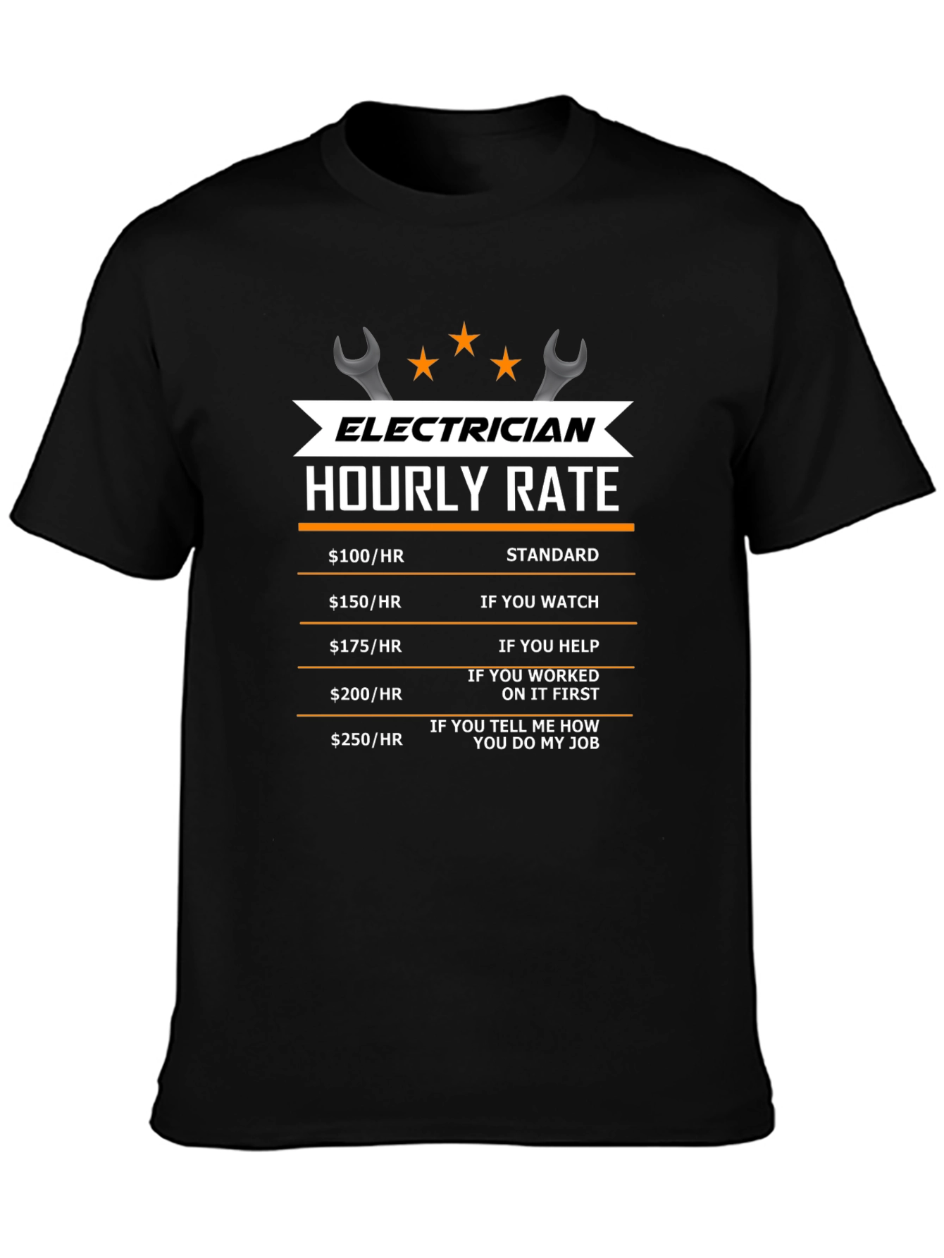 Electrician Hourly Rate T-Shirt - Funny Work Tee