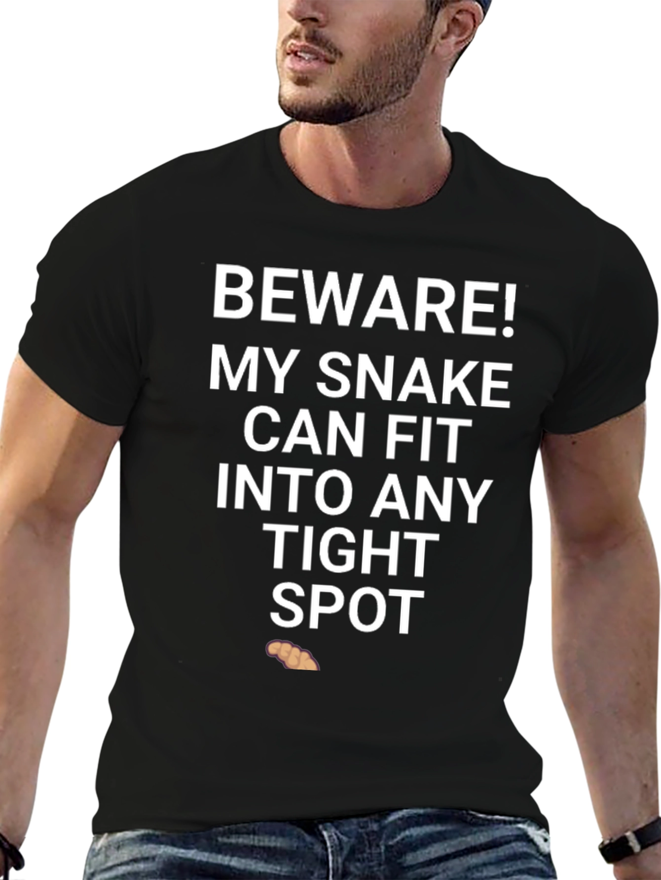 Beware My Snake T-Shirt Funny Novelty