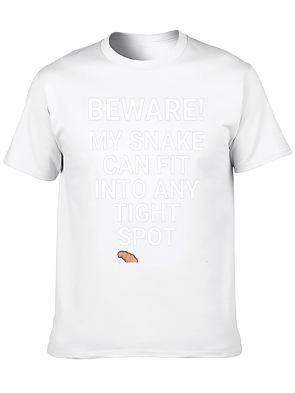 Beware My Snake T-Shirt Funny Novelty